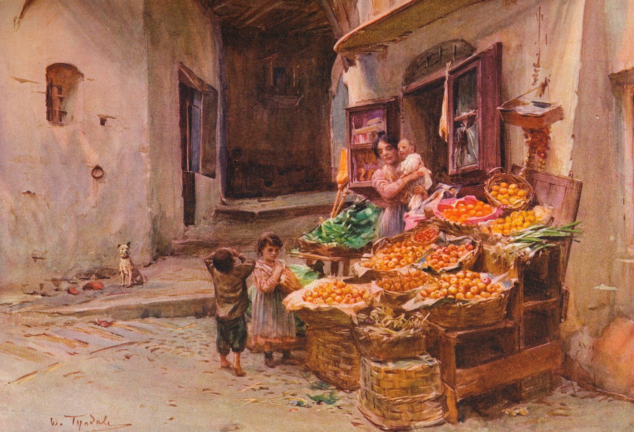 Egy gyümölcsbódé San Remóban, 1900 1913 alkotó: Walter Frederick Roofe Tyndale