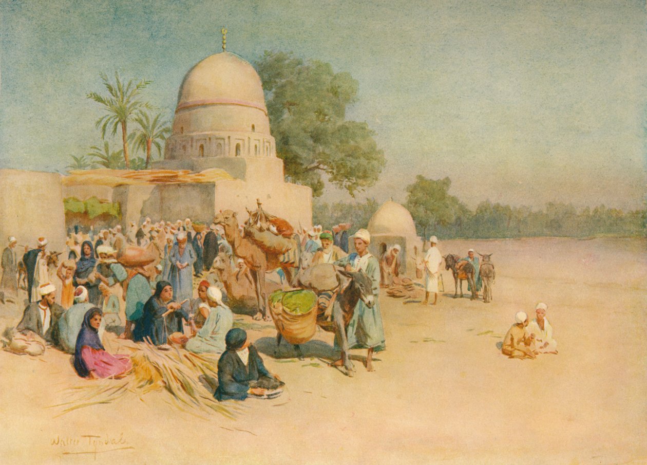 Piac a sivatag szélén, c1905, 1912 alkotó: Walter Frederick Roofe Tyndale