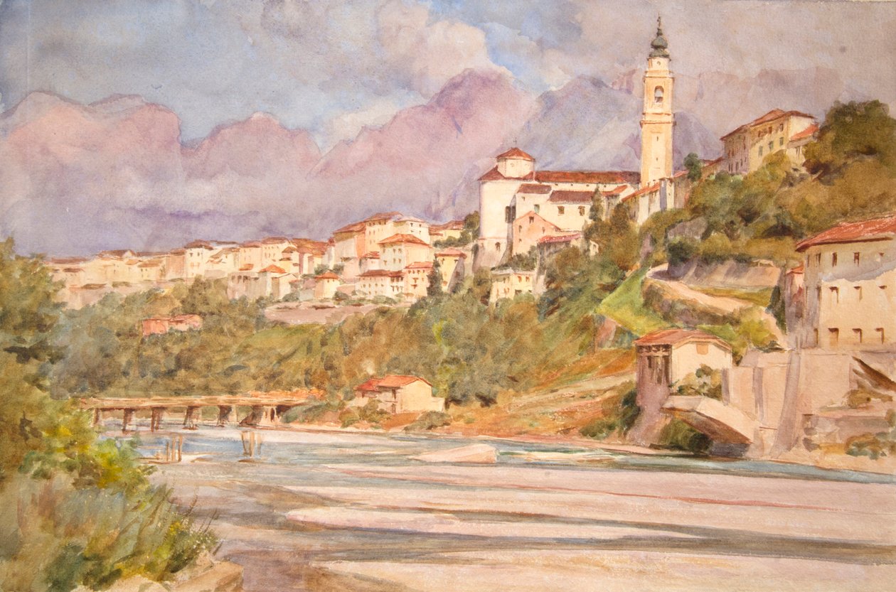 Belluno, Olaszország 1925 (akvarell) alkotó: Walter Frederick Roofe Tyndale