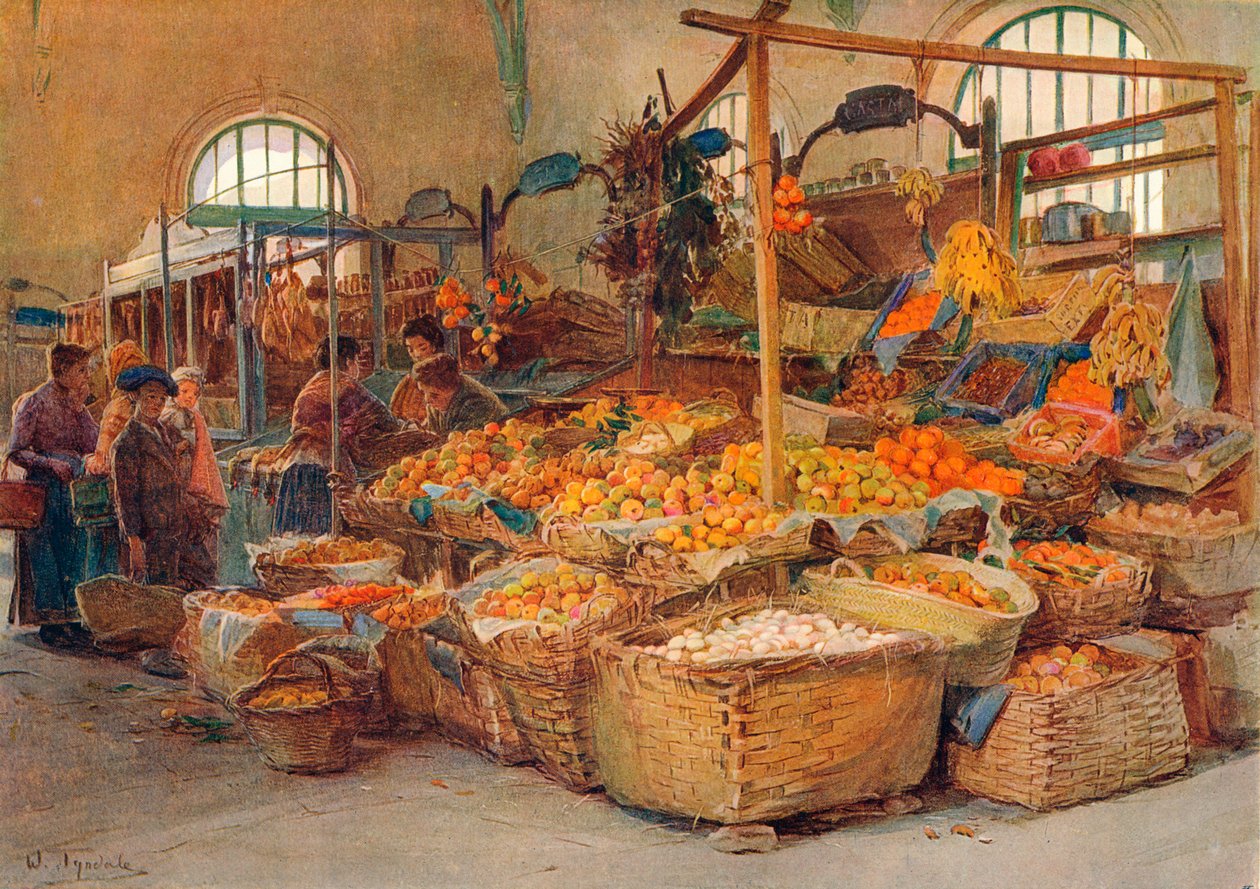 Gyümölcsbódé, Mentone Market, 1875-1906, 1906 alkotó: Walter Frederick Roofe Tyndale