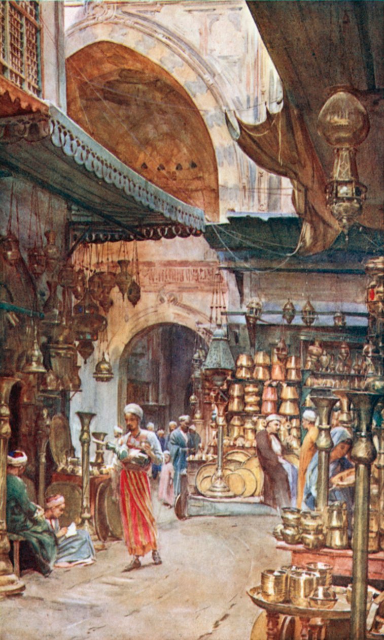Khan El-Khalil, Kairó (színes litográfia) alkotó: Walter Frederick Roofe Tyndale