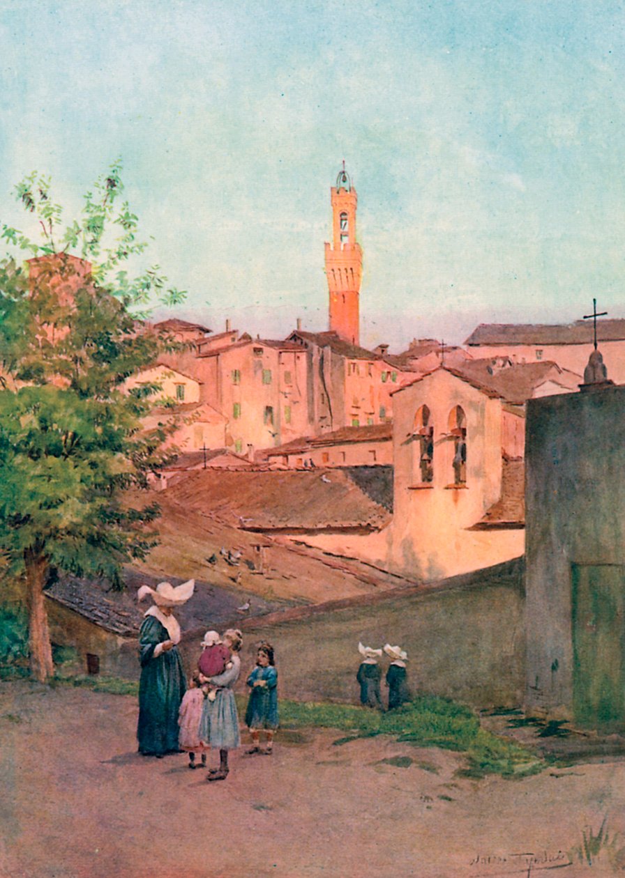 La Capella S Caterina, Siena (színes litográfia) alkotó: Walter Frederick Roofe Tyndale