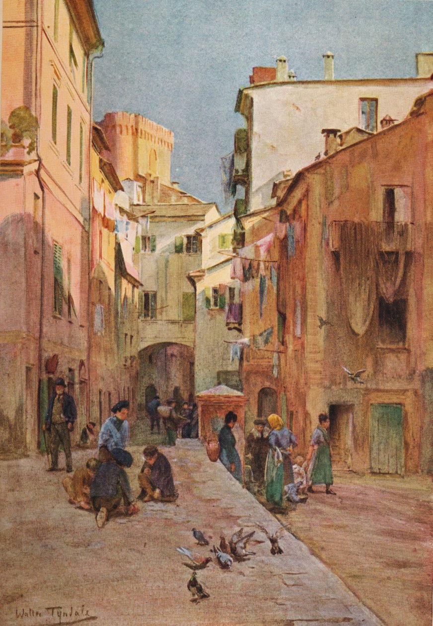 A Piazza, Sestri Levante, 1910, 1912 alkotó: Walter Frederick Roofe Tyndale