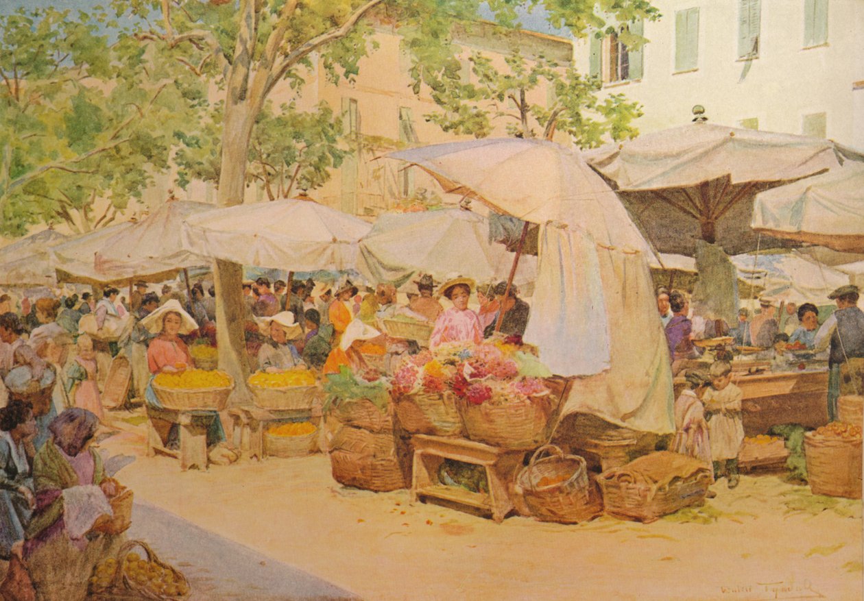 A nizzai piac, 1910, 1912 alkotó: Walter Frederick Roofe Tyndale