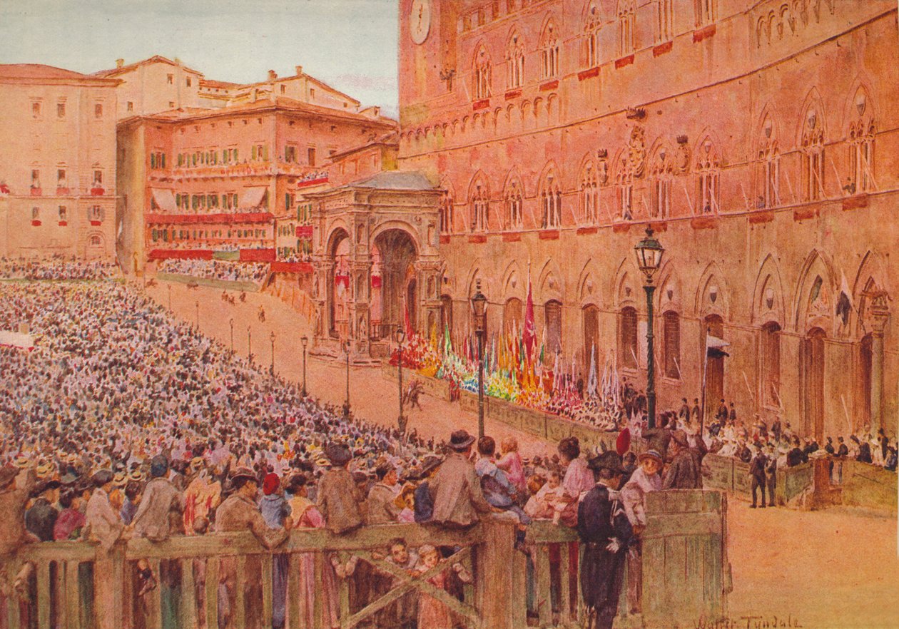 A sienai palio, 1900, 1913 alkotó: Walter Frederick Roofe Tyndale