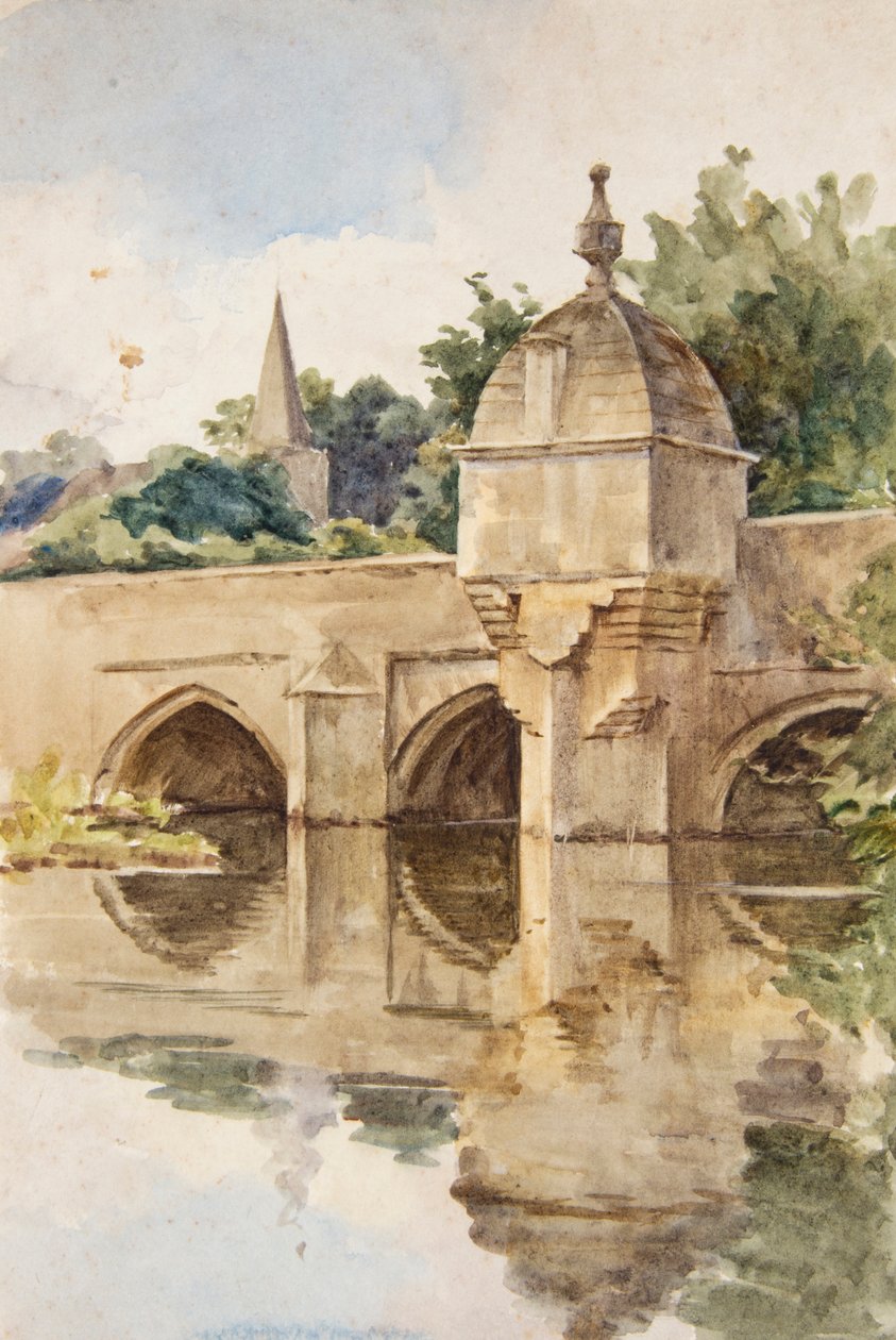 A városi híd, Bradford-on-Avon (akvarell) alkotó: Walter Frederick Roofe Tyndale
