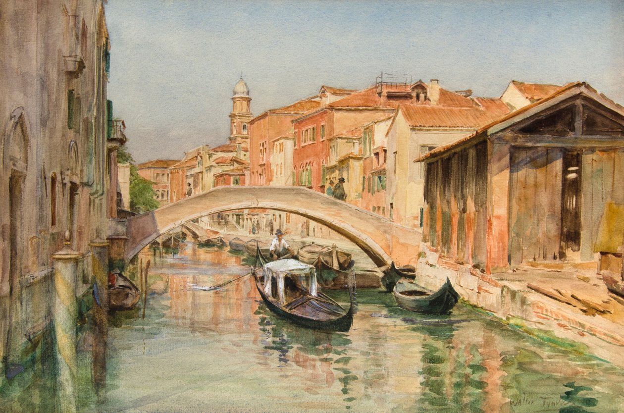 A régi hajógyár a Rio del Ognissantin, Velence (akvarell) alkotó: Walter Frederick Roofe Tyndale