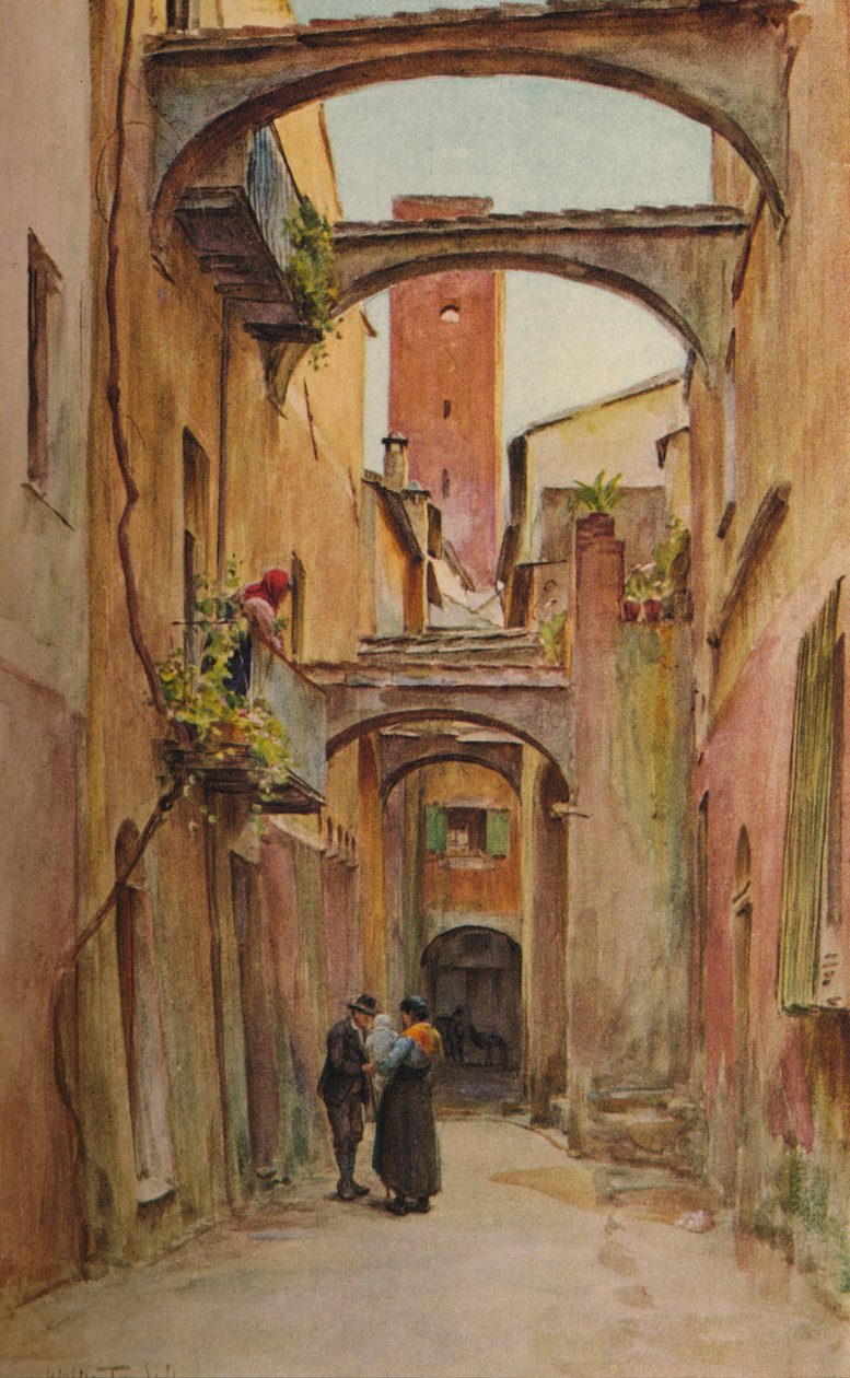 Via dello Speddale, Noli, c1910, 1912 alkotó: Walter Frederick Roofe Tyndale