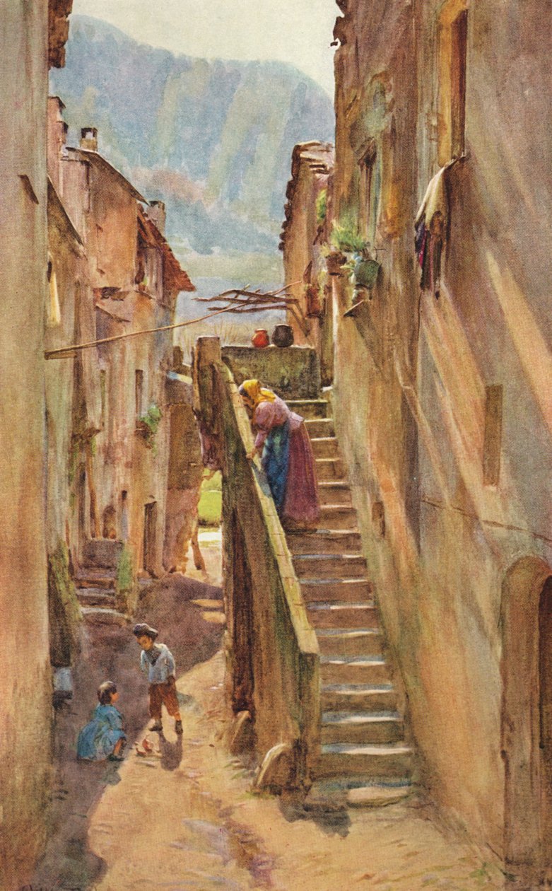 Vicolo del Ponte, Villa Nuova di Albenga, c1910, 1912 alkotó: Walter Frederick Roofe Tyndale