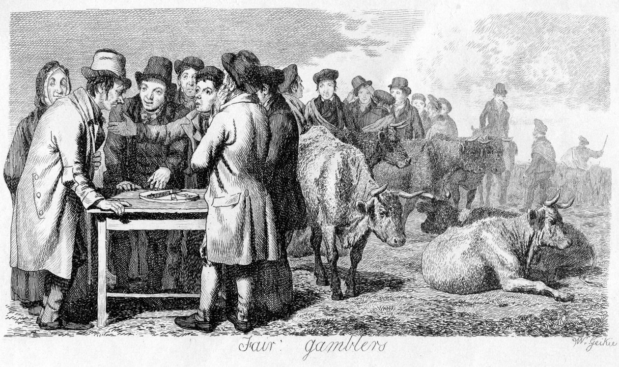 Fair Gamblers, 19. század eleje. alkotó: Walter Geikie