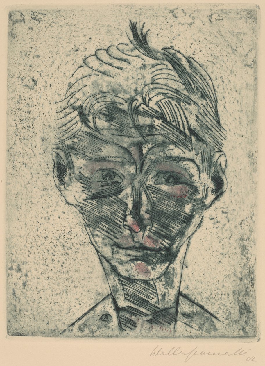 Fiatal férfi mellszobra, önarckép, fiúfej, önarckép, 19221923. alkotó: Walter Gramatte