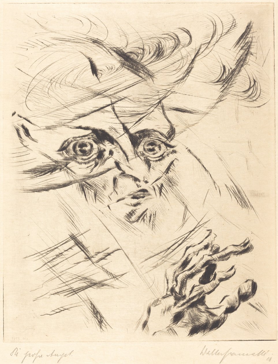 Die Grosse Angst A nagy szorongás, 1918. alkotó: Walter Gramatte