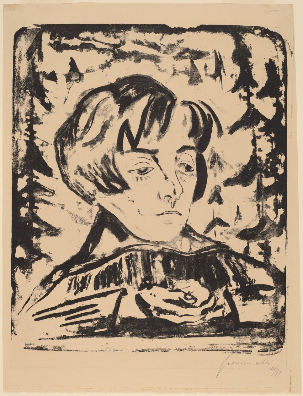 Hallgatás, 1920-1921. alkotó: Walter Gramatte