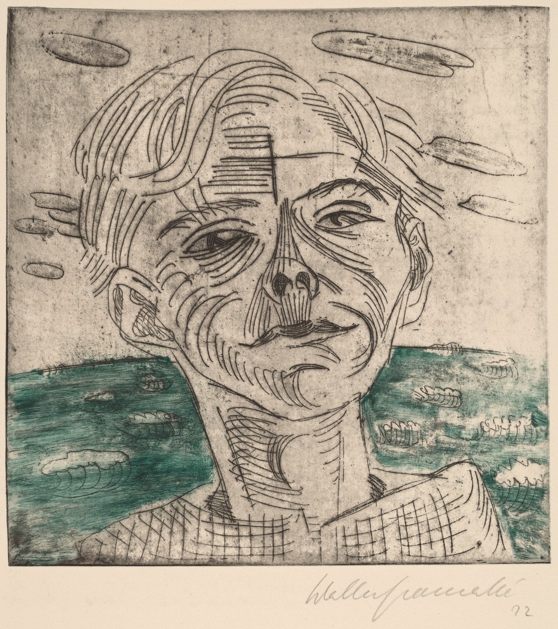 Ember a tengeren, Önarckép Ember a tengeren, Önarckép, 1923. alkotó: Walter Gramatte