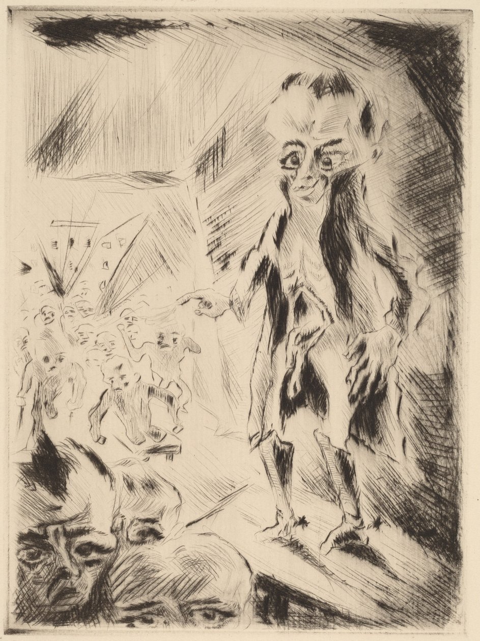 Jelenet a kávézóban a nyomorékkal, 1918. alkotó: Walter Gramatte