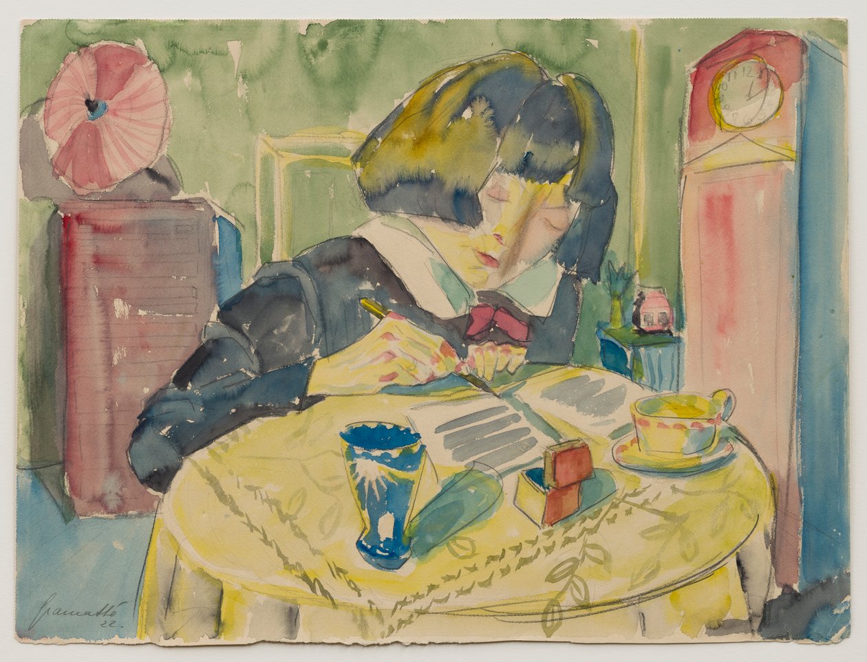 Frau beim Schreiben (Sonia Gramatté) alkotó: Walter Gramatte