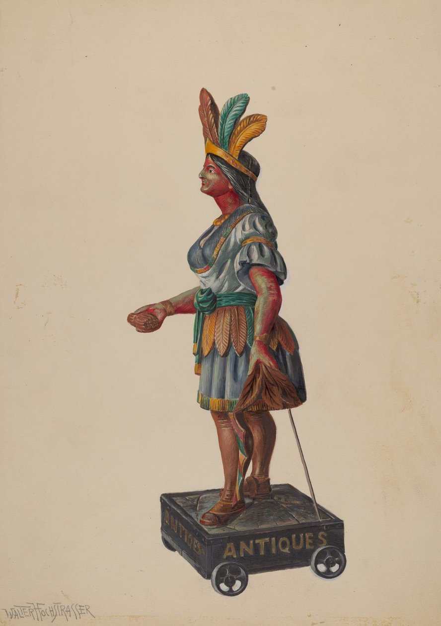 Szivarbolt indiai, c. 1936. alkotó: Walter Hochstrasser