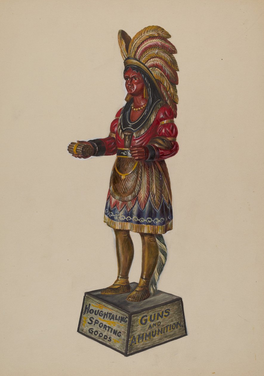 Szivarbolt indiai, c. 1936. alkotó: Walter Hochstrasser