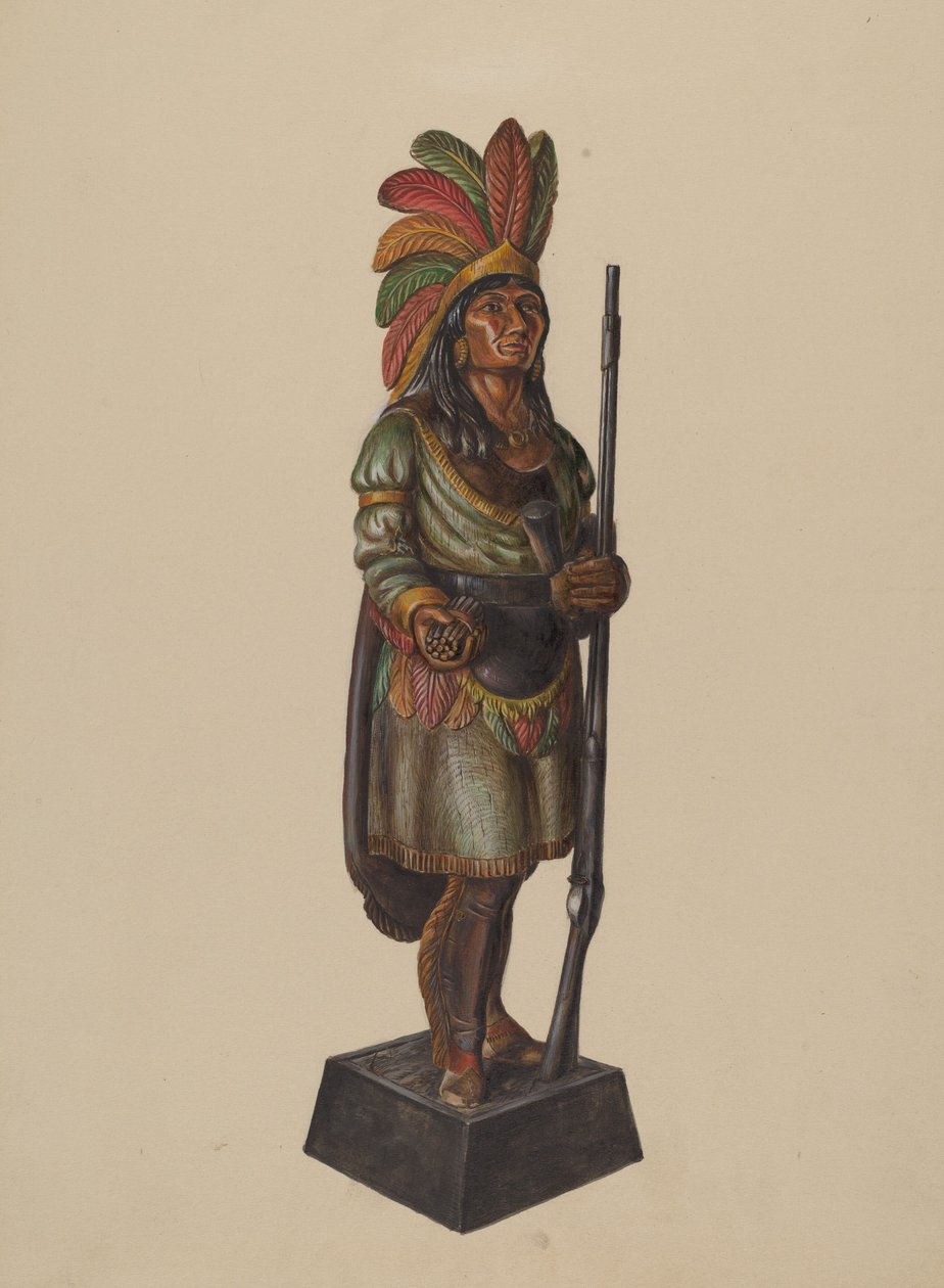 Szivarbolt indiai, c. 1936. alkotó: Walter Hochstrasser