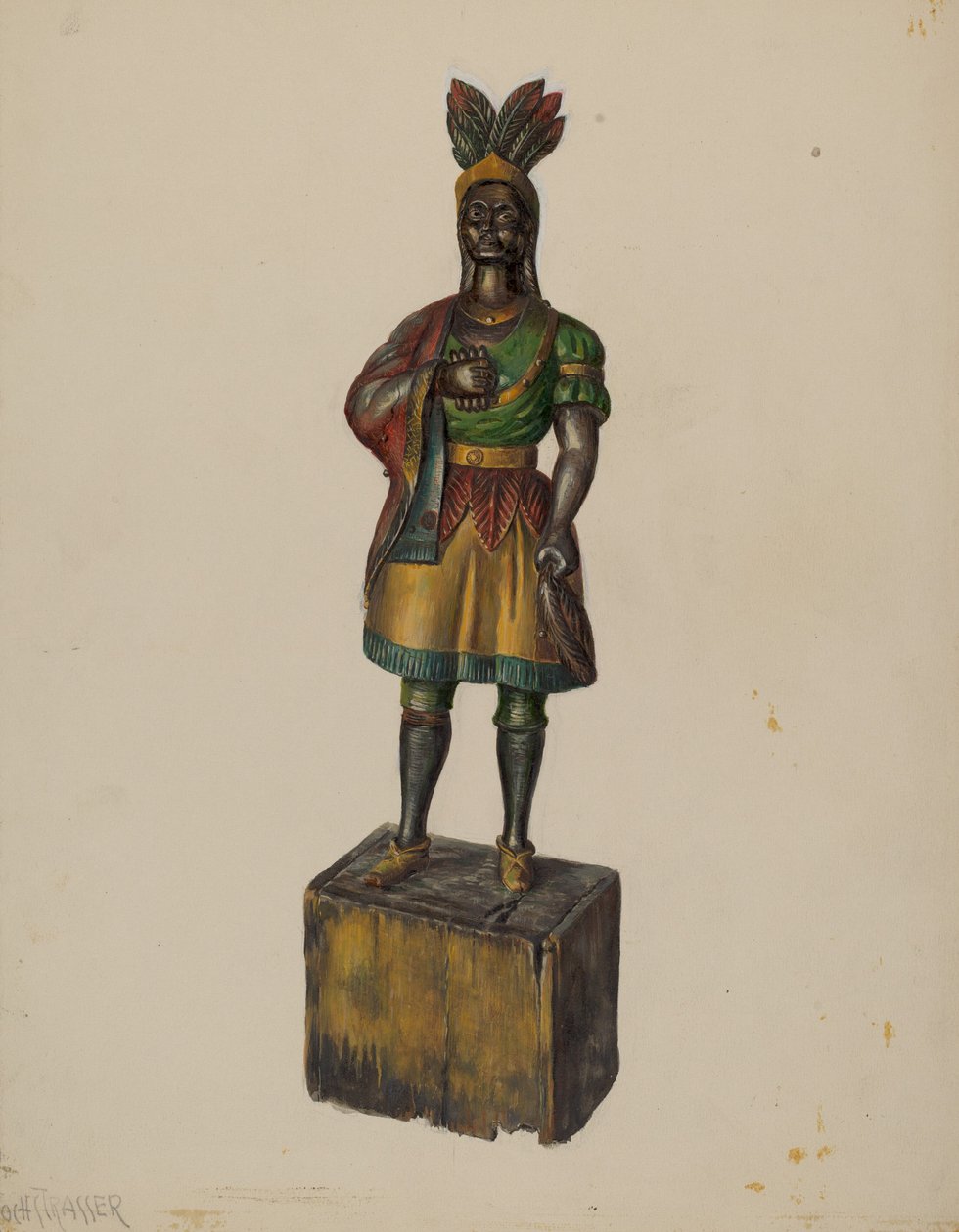 Szivarbolt indiai, c. 1936. alkotó: Walter Hochstrasser