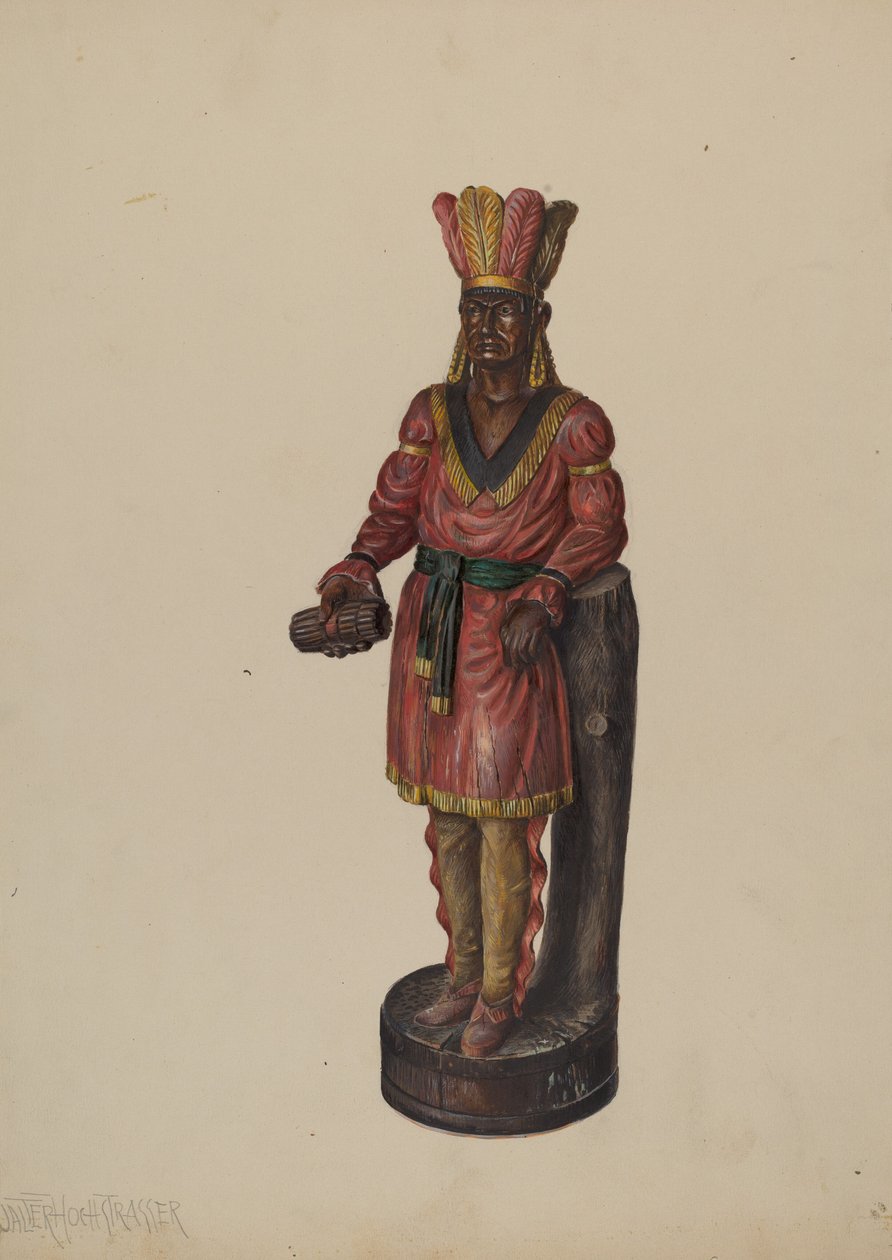 Szivarbolt indiai, c. 1936. alkotó: Walter Hochstrasser