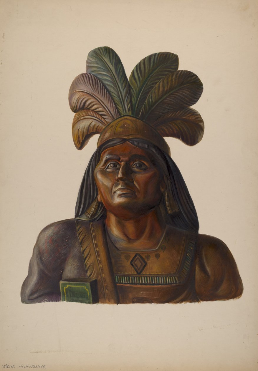 Szivarbolt indiai, c. 1937. alkotó: Walter Hochstrasser