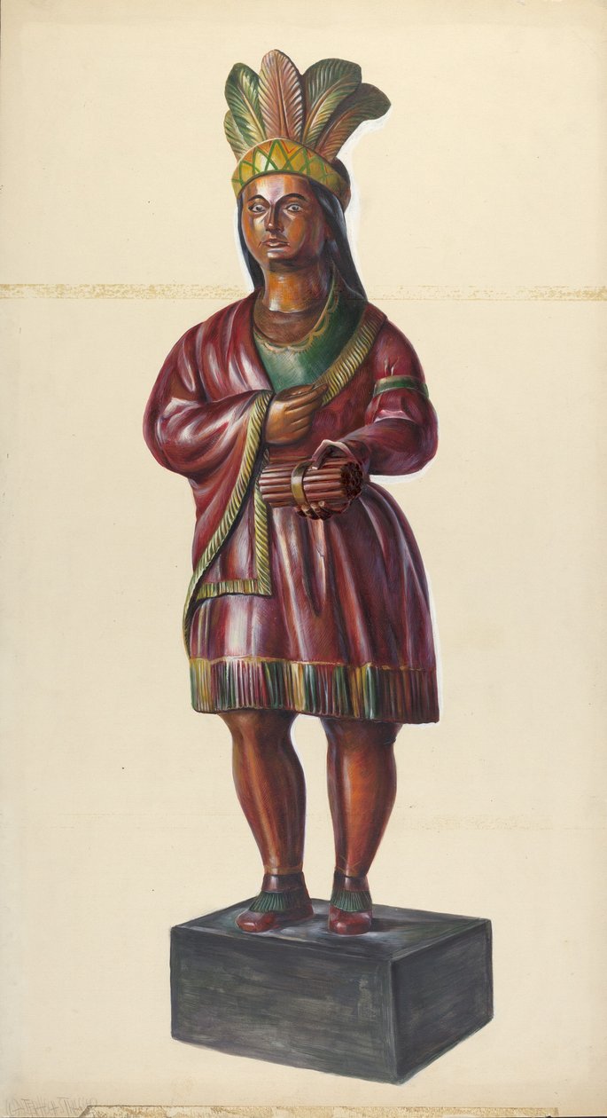 Szivarbolt indiai, c. 1937. alkotó: Walter Hochstrasser