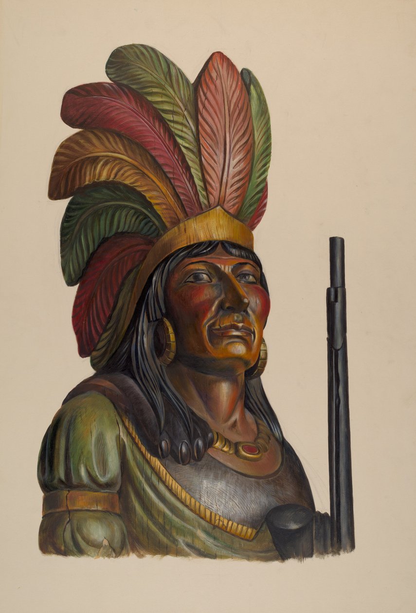Szivarbolt indiai, c. 1937. alkotó: Walter Hochstrasser
