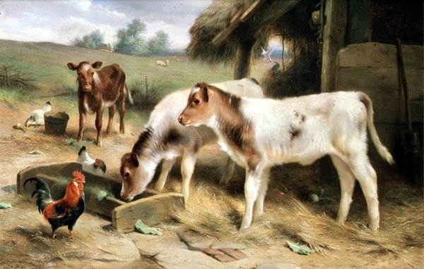 Három borjú és baromfi alkotó: Walter Hunt