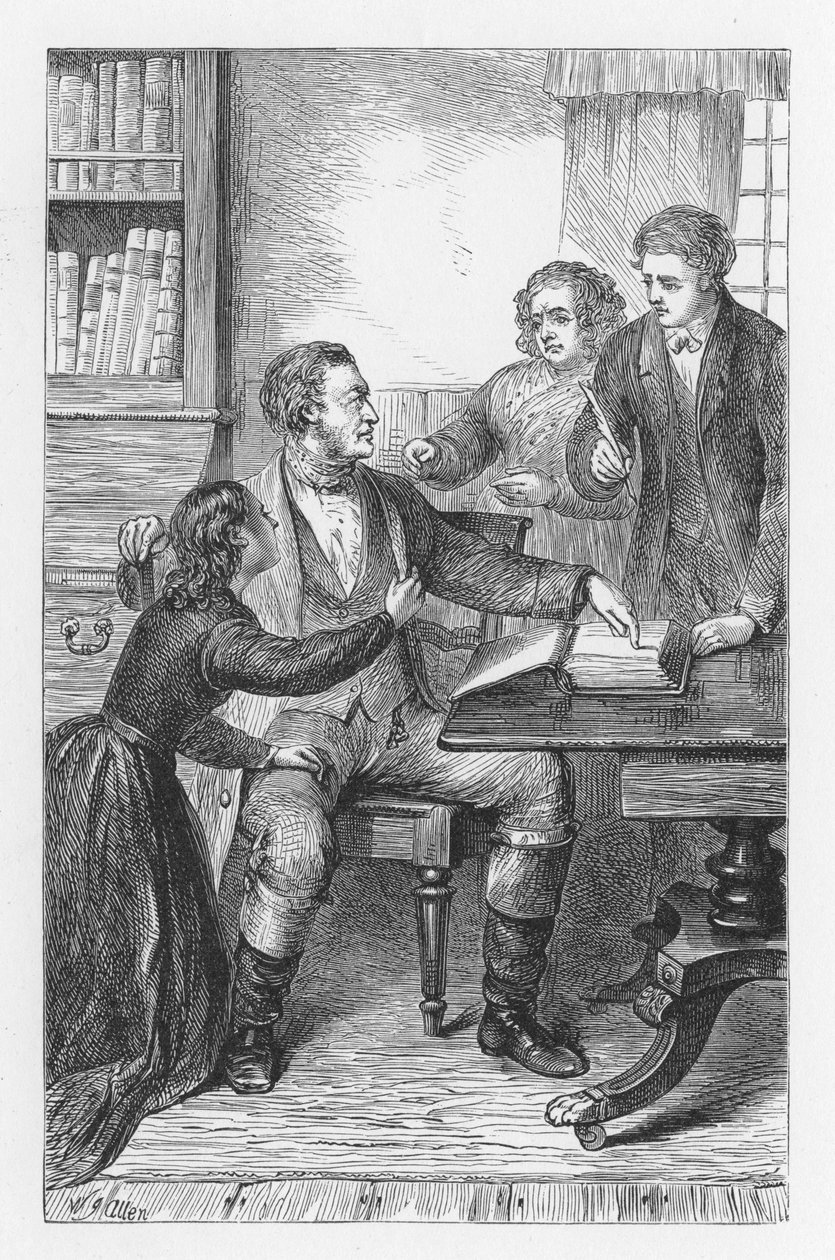Jelenet a The Mill on the Floss című filmből, George Eliottól, 1880 alkotó: Walter James Allen