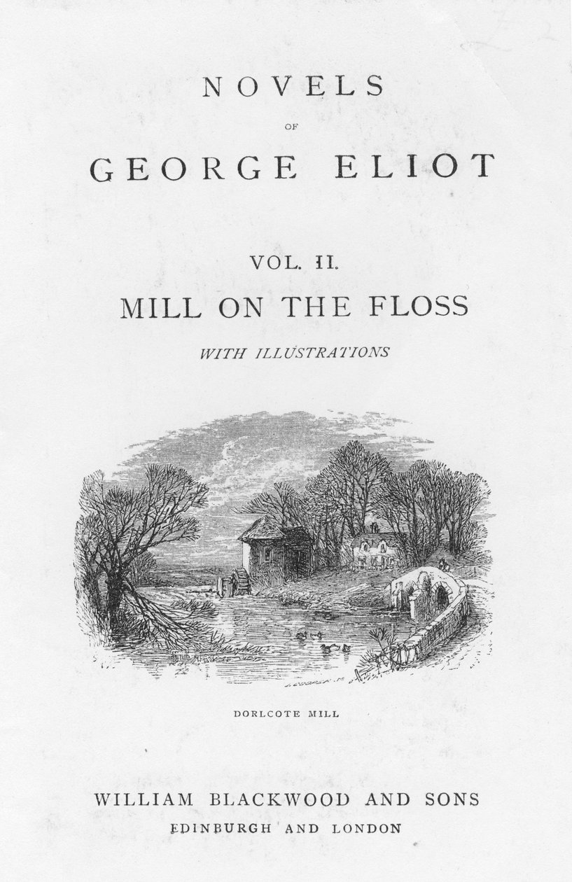 George Eliot The Mill on the Floss című könyvének címlapja, 1880 alkotó: Walter James Allen