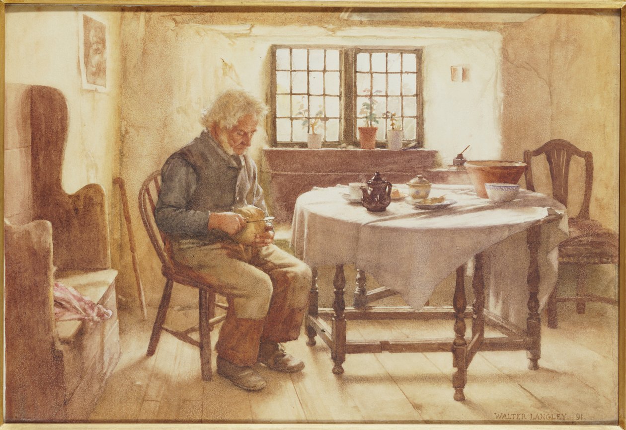 Szegény ember étkezése, 1891 alkotó: Walter Langley
