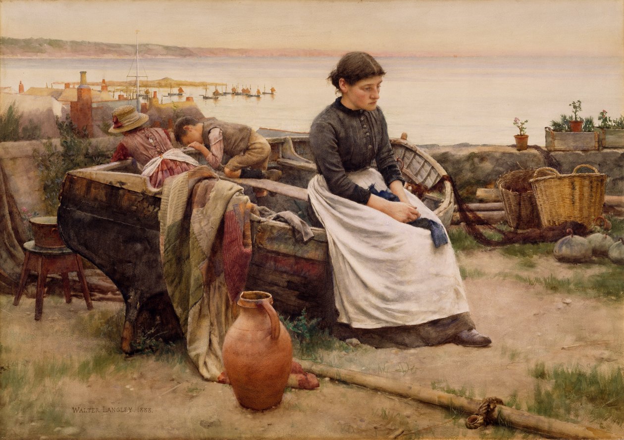 "De ó, egy eltűnt kéz érintésére", 1888 alkotó: Walter Langley