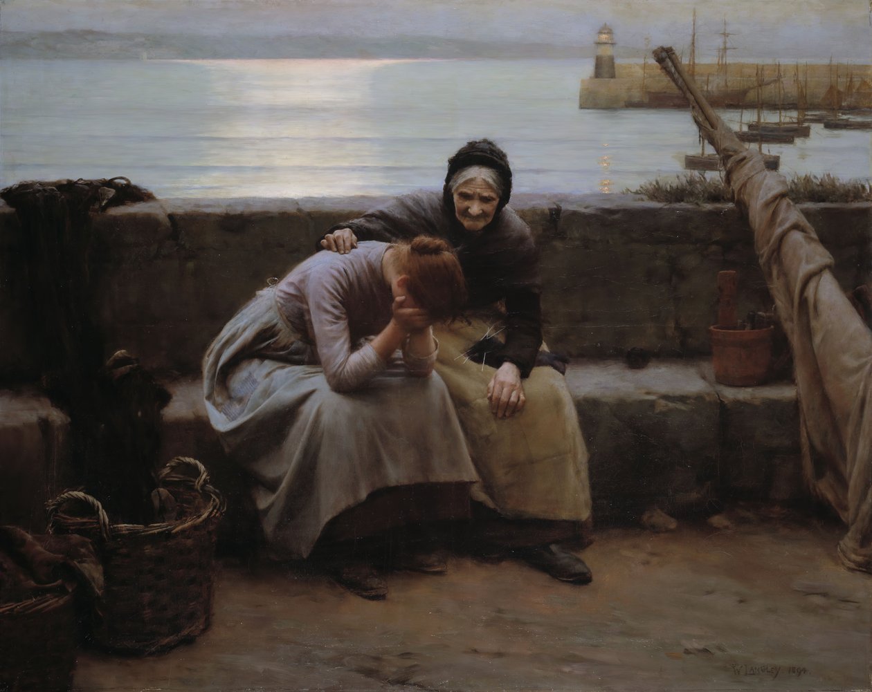 Soha nem kopott a reggel estig, de néhány szív megszakadt, 1894. alkotó: Walter Langley