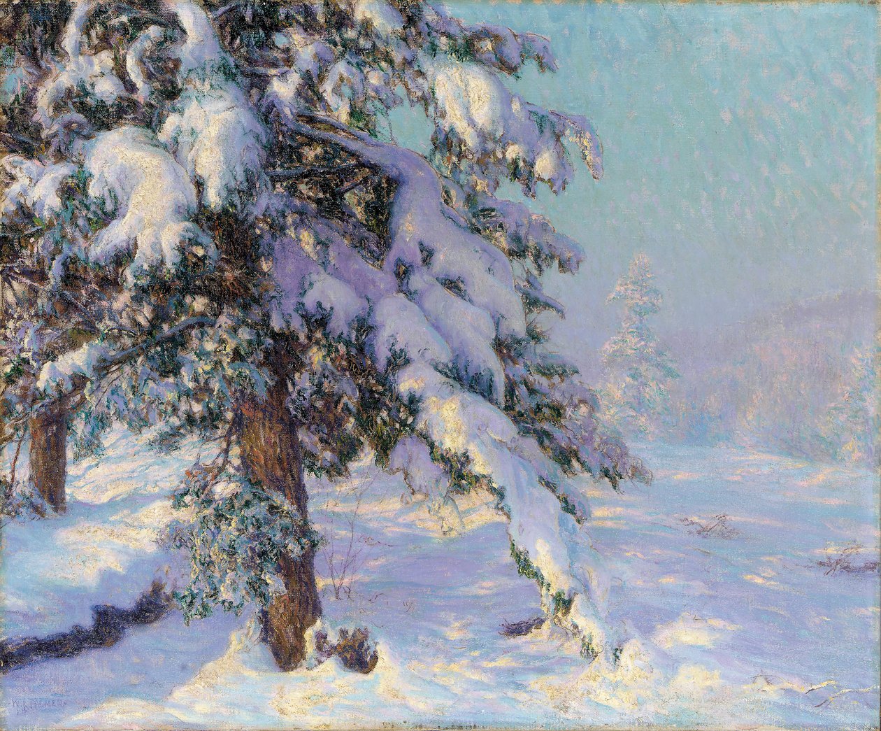 Snow-Raden (olaj, vászon) alkotó: Walter Launt Palmer