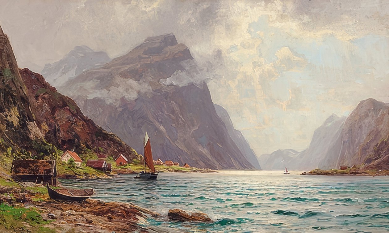 Fjord táj alkotó: Walter Moras