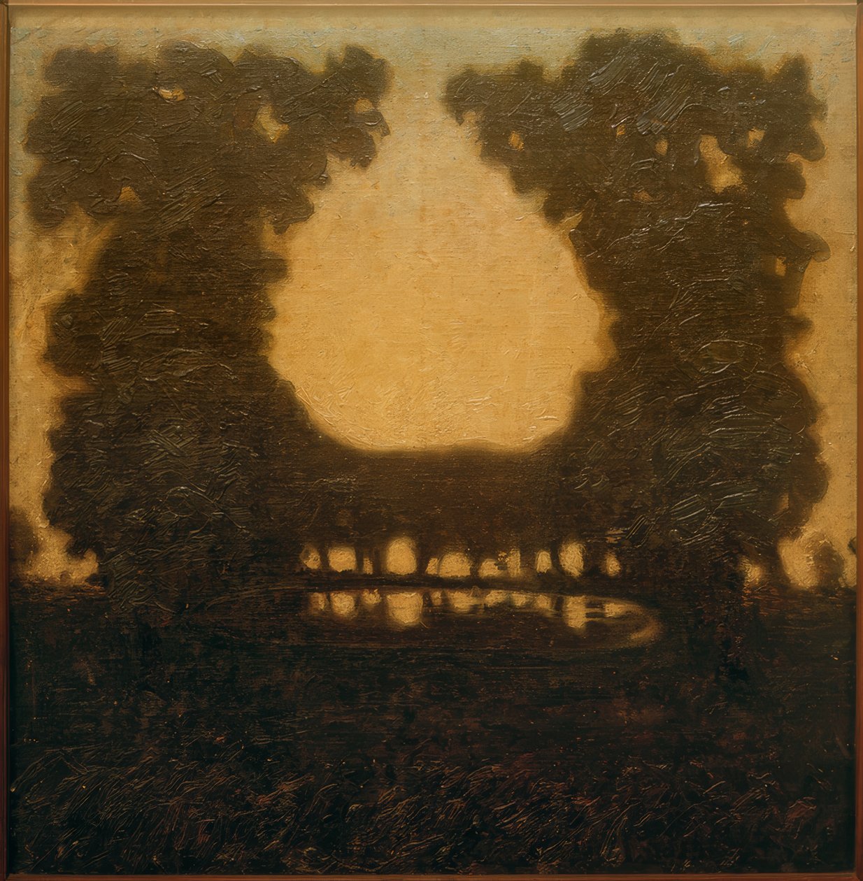 Park táj egy tóval alkotó: Walter Ophey