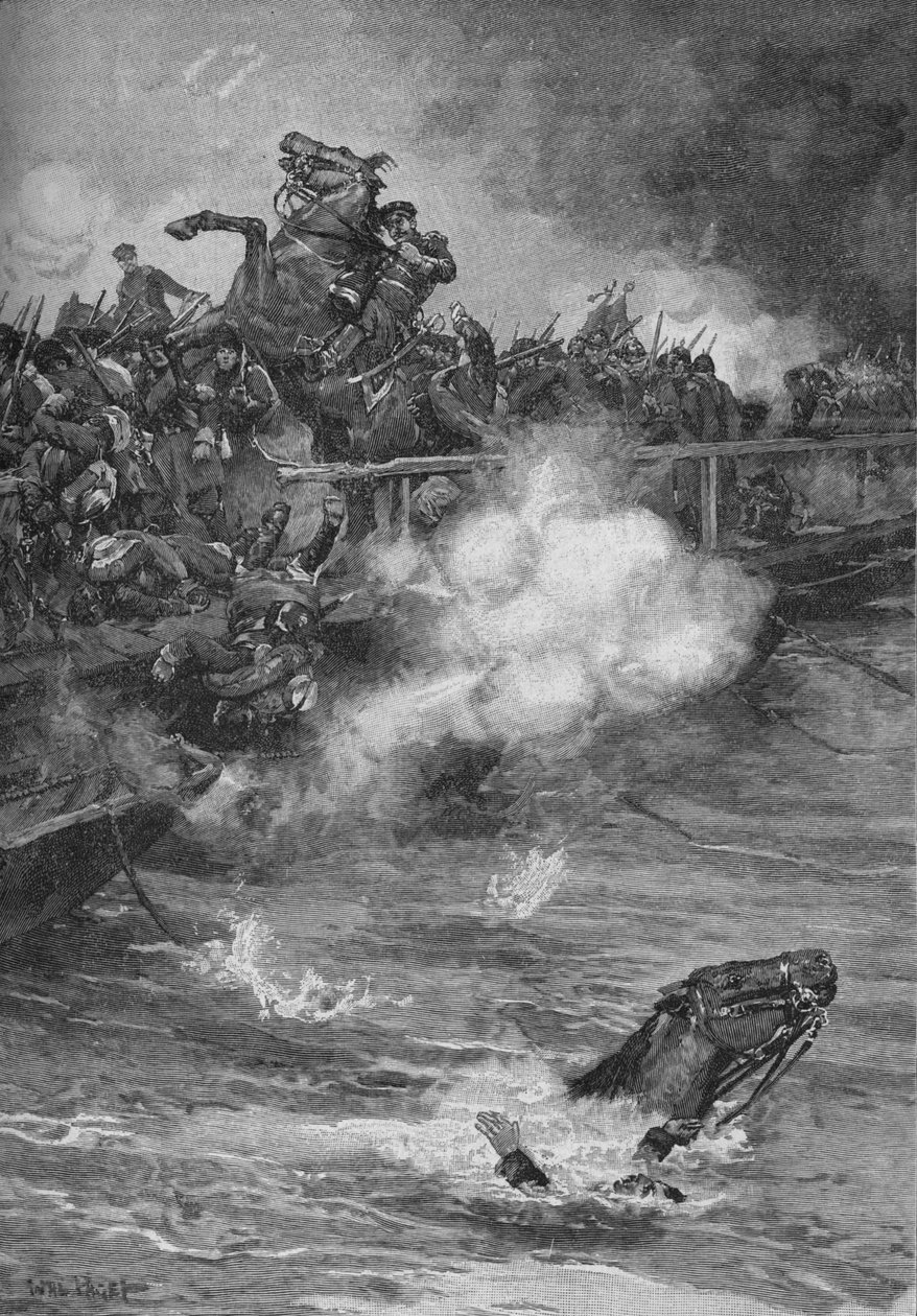 Szörnyű vérontás következett a túlzsúfolt hídon, 1902 alkotó: Walter Paget