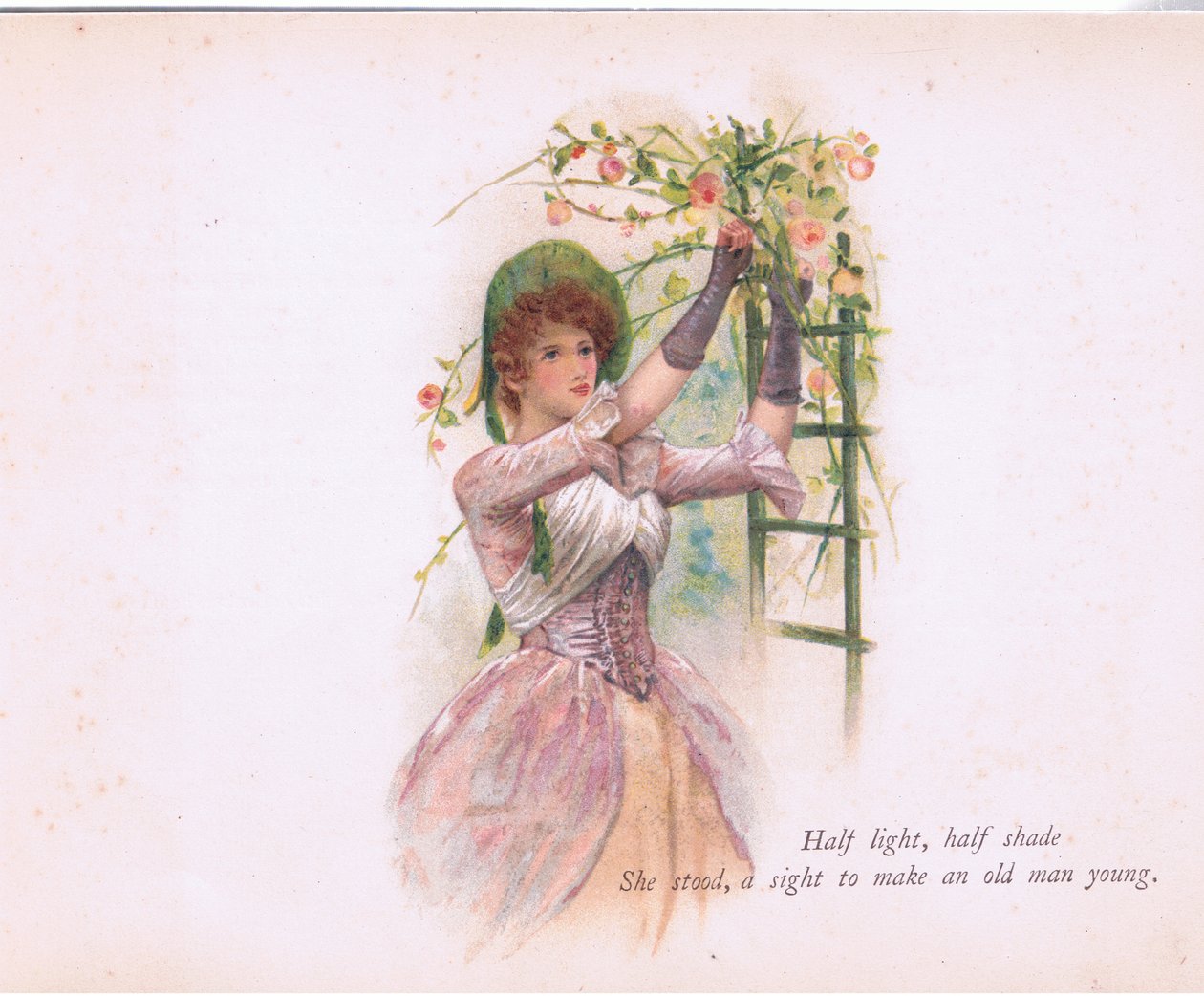 Félig világos, félárnyék, illusztráció a Tennyson Picturestől, kiadó: E P Dutton & Co, 1900 körül (színes litho) alkotó: Walter Paget