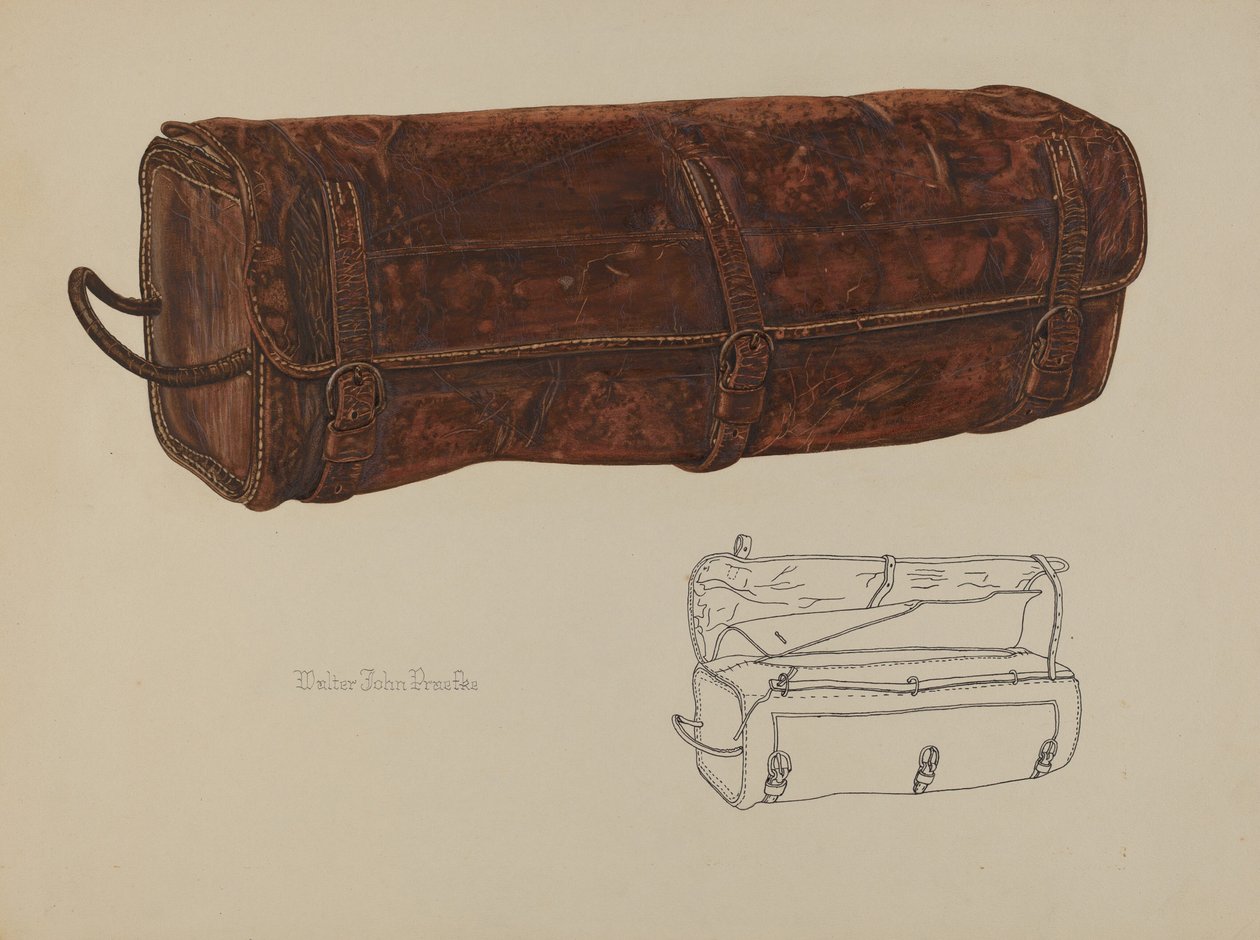 Bőr postatáska, c. 1938. alkotó: Walter Praefke