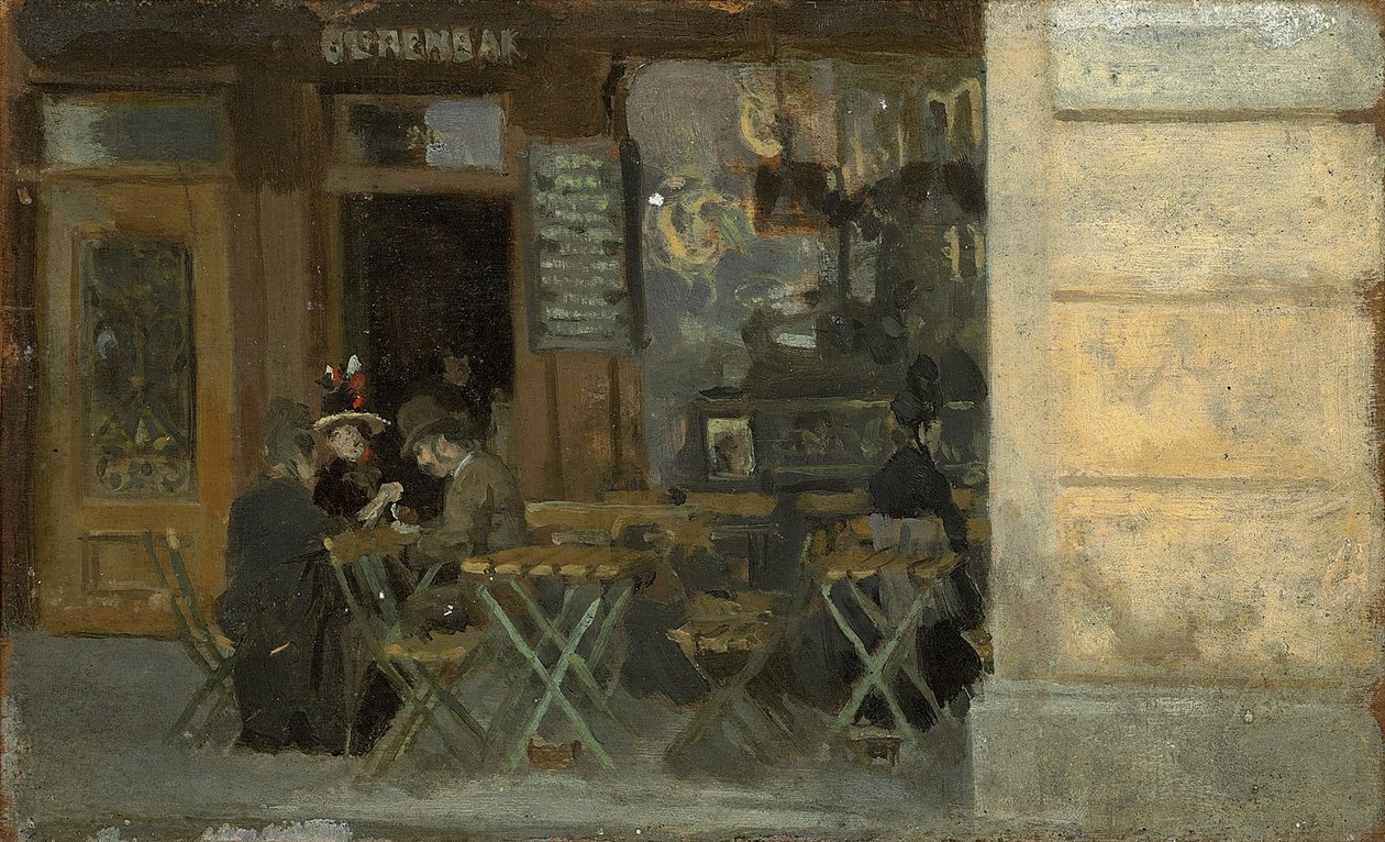Kávézó Dieppe-ben, c. 1884-5 alkotó: Walter Richard Sickert