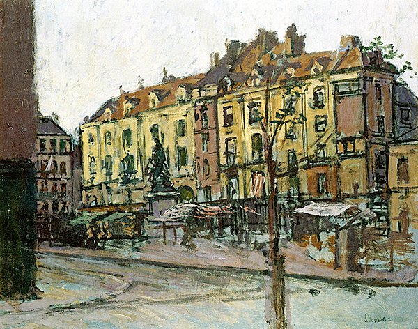 La Place Nationale és a Grande Duquesne, Dieppe (olaj, vászon) alkotó: Walter Richard Sickert