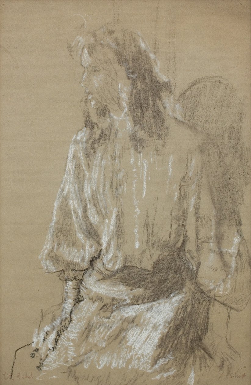 Kis Rachel, 1906 körül (fekete-fehér kréta szürke papírra ) alkotó: Walter Richard Sickert