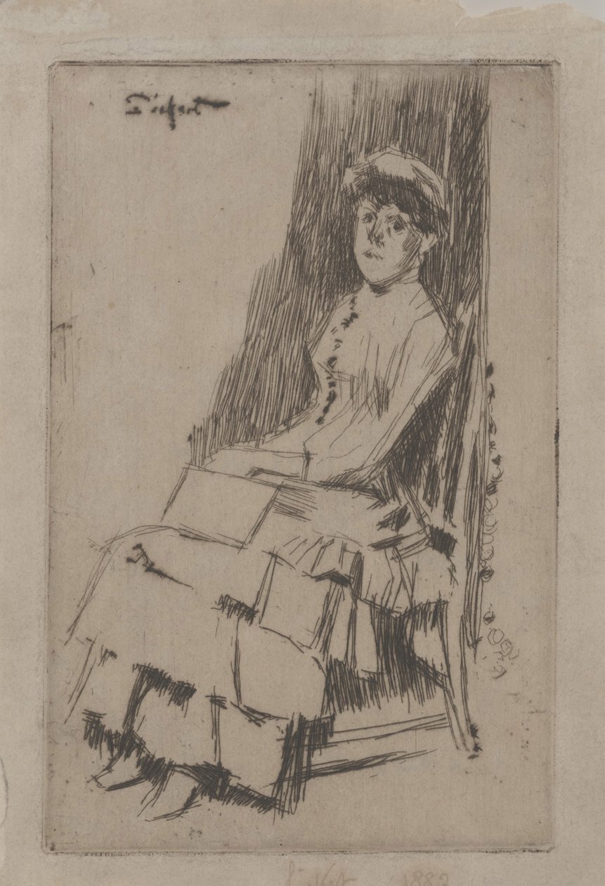 Agnes Oldfield portréja, 1887 körül (rézkarc) alkotó: Walter Richard Sickert