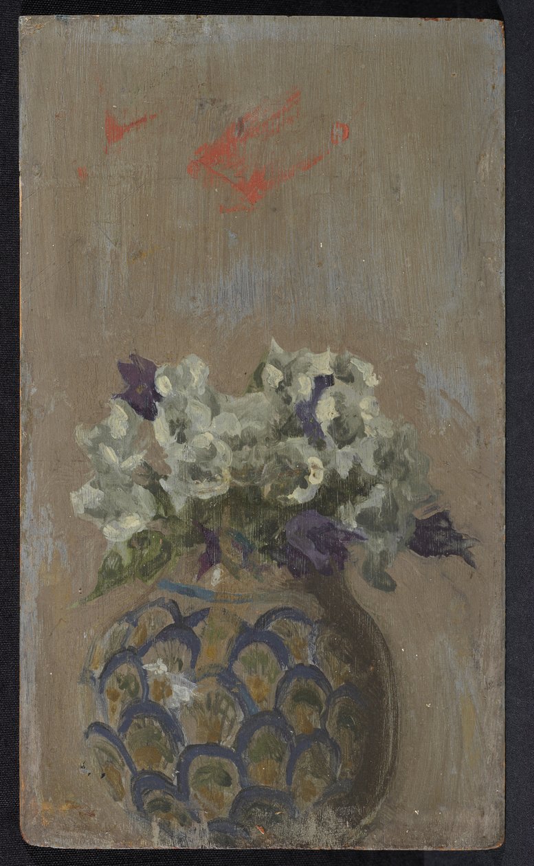 Sweet Violets - Fehér és kék biolets, mintás tálban, 1884 körül (olaj a panelen) alkotó: Walter Richard Sickert