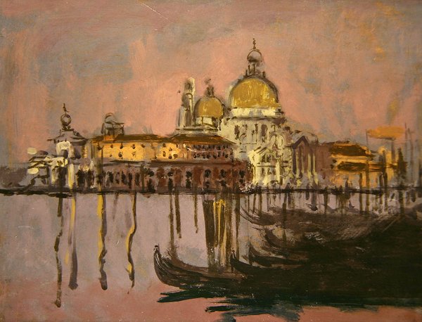 A Dogana és a Santa Maria della Salute (olaj, tábla) alkotó: Walter Richard Sickert