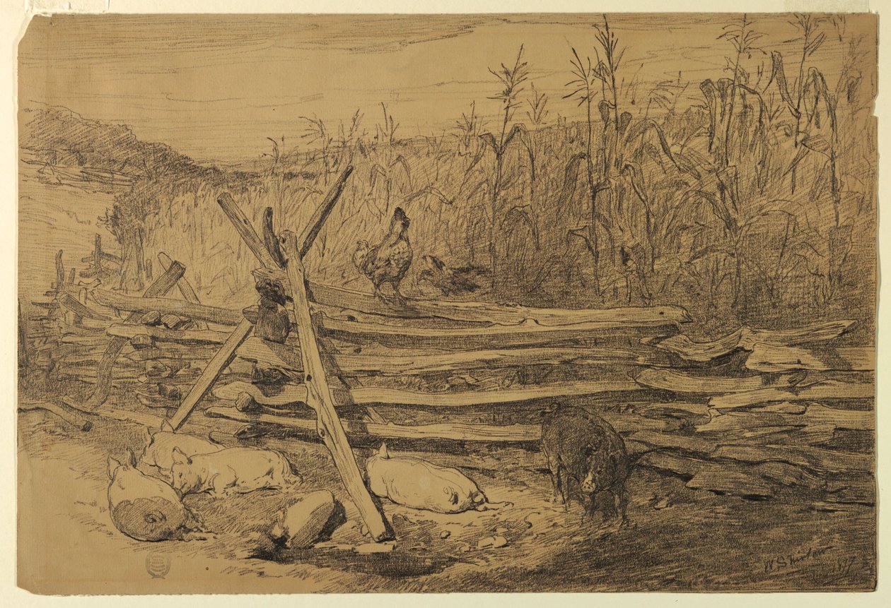 Farm jelenet alkotó: Walter Shirlaw
