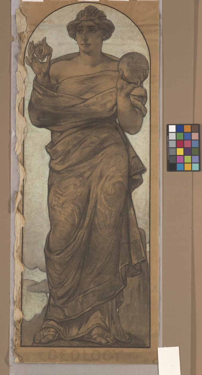 Geológia (szén és zsírkréta papíron) alkotó: Walter Shirlaw