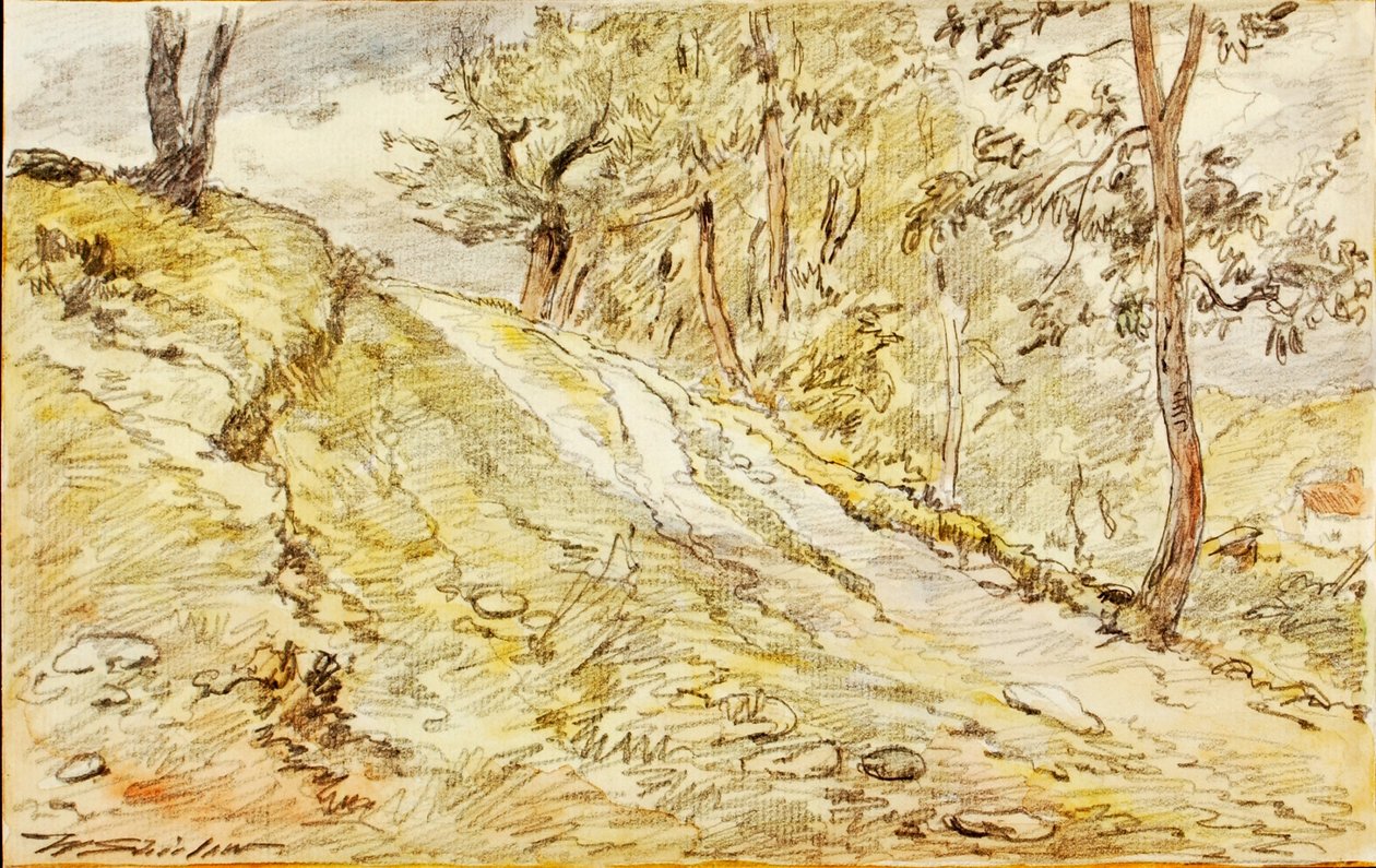 Tájkép vázlat alkotó: Walter Shirlaw