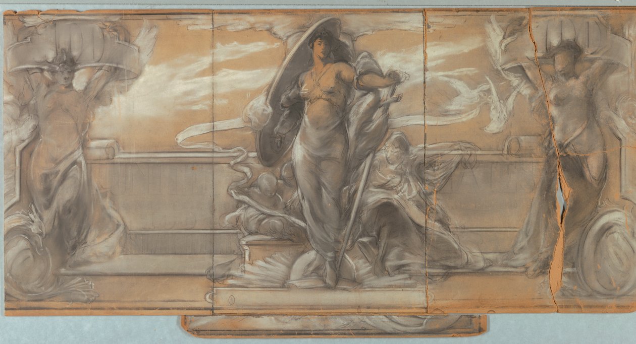 Falfestmény tervezés alkotó: Walter Shirlaw